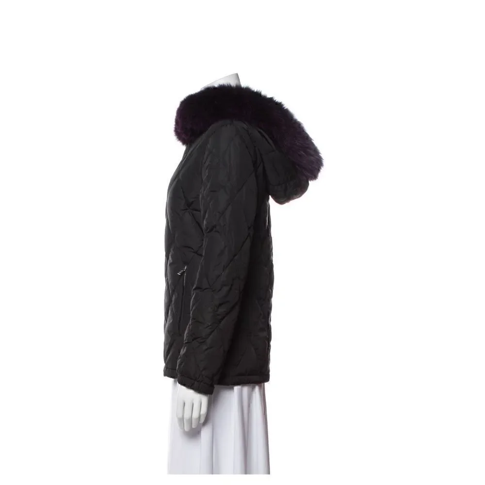 Prada fur trimmed hoodie down jacket size S